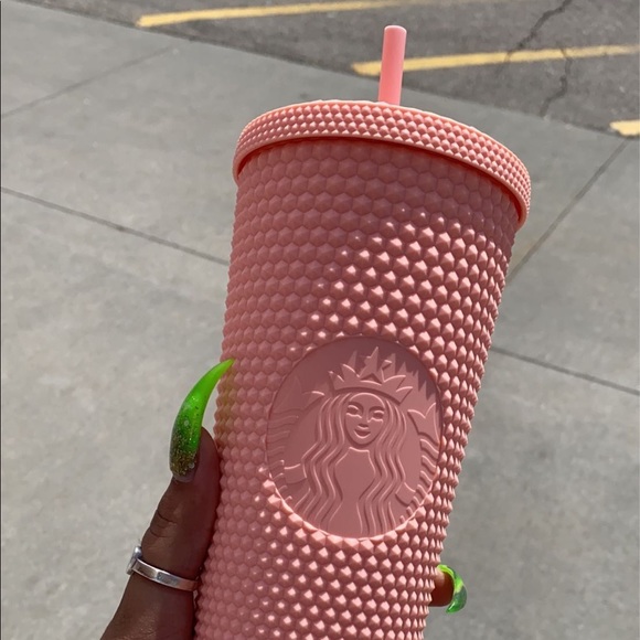 starbucks matte pink studded tumbler 2020